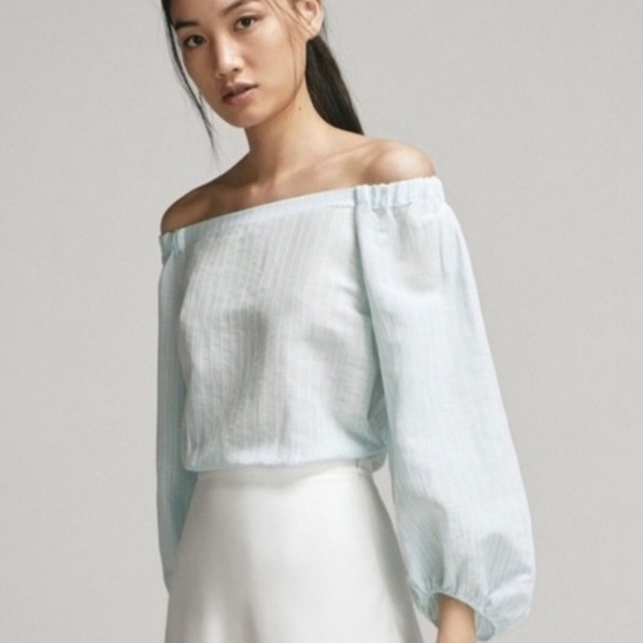 Massimo Dutti Tops - Massimo Dutti off shoulder viscose/linen/cotton elegant top